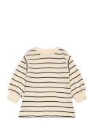 Mango Striped Cotton Dress Beige