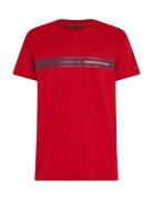 Tommy Hilfiger Central Chest Stripe Tee Röd