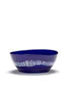 Serax Bowl L Dark Blue-Stripes White Feast By Ottolenghi Set/4 Blå