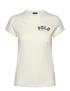 Polo Ralph Lauren Logo Cotton Jersey Crewneck Tee Kräm