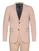 Lindbergh Plain Mens Suit - Normal Length Beige