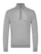 GANT Extrafine Merino Wool Half Zip Grå