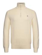 GANT Cotton Micro Textured Half Zip Kräm