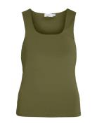 Vila Vikenza U-Neck S/L Tank Top - Noos Khaki Green