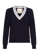 GANT Contrast V-Neck Marinblå