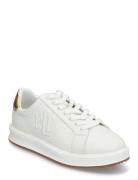 Lauren Ralph Lauren Ainsley Metallic-Trim Leather Sneaker Vit