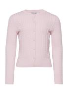 Ralph Lauren Kids Mini-Cable Cotton Cardigan Rosa