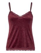 Hunkemöller Velours Lace Cami Top Burgundy