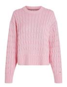 Tommy Hilfiger Soft Co Cable C-Nk Ls Swt Rosa