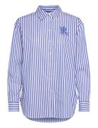 Lauren Ralph Lauren Relaxed Fit Striped Broadcloth Shirt Blå