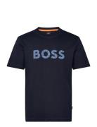 BOSS Te_Logotexture Marinblå