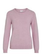 Vila Viril O-Neck L/S Knit Top - Noos Rosa