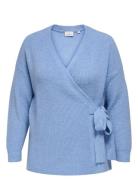 ONLY Carmakoma Careliza Ls Wrap Cardigan Knt Blå