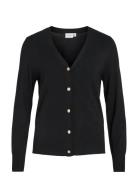 Vila Viwennie V-Neck L/S Knit Cardigan Svart