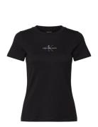 Calvin Klein Jeans Gradient Monologo Slim Tee Svart