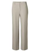 Selected Femme Slfrita Mw Wide Pant Mel Noos Beige