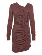 Helmut Lang Ls Twist Dress.crepe Brun