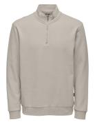 ONLY & SONS Onsceres Half Zip Sweat Kräm