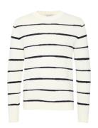 Casual Friday Cfkarl Uneven Striped Knit Vit