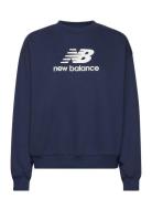 New Balance Sport Essentials French Terry Logo Crew Marinblå