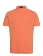 Polo Ralph Lauren Custom Slim Fit Big Pony Mesh Polo Shirt Orange