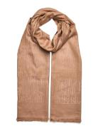 Lauren Ralph Lauren Logo Cotton-Blend-Jacquard Scarf Beige