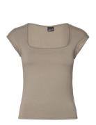 Gina Tricot Soft Touch Tight Top Brun