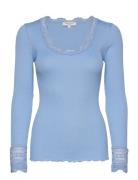 Rosemunde Rwbenita Ls O-Neck Lace T-Shirt Blå