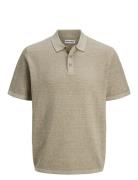 Jack & J S Jjegeorge Knit Polo Ss Sn Beige