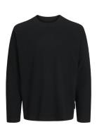 Jack & J S Jcodynamic Fabric Tee Ls Crew Neck Svart