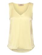 MOS MOSH Mmastrid V-Neck Silk Tank Top Gul