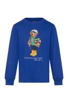 Ralph Lauren Kids Polo Bear Cotton Long-Sleeve Tee Blå