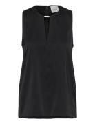 Calvin Klein Drapey Satin Ns Metal Blouse Svart