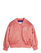 Mini Rodini Note Chenille Satin Baseball Jacket Rosa