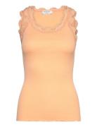 Rosemunde Rwbabette Silk Sl U-Neck Long Lace Korall