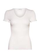 Rosemunde Rwbelize Ss V-Neck T-Shirt Vit