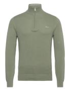 GANT Cotton Pique Half Zip Khaki Green