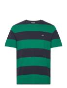 GANT Bar Stripe Ss T-Shirt Grön