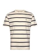 GANT Striped Ss T-Shirt Kräm