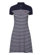 Polo Ralph Lauren Striped Stretch-Mesh Polo Shirtdress Marinblå