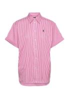 Polo Ralph Lauren Over Fit Striped Cotton Shirt Rosa