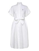 Polo Ralph Lauren Belted Linen Shirtdress Vit