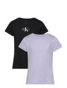 Calvin Klein 2-Pack Slim Monologo T-Shirt Svart