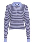 Monki Long-Sleeved Polo Top Blå