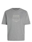 Tommy Hilfiger Mdrn Outline Flag C-Nk Tee Grå