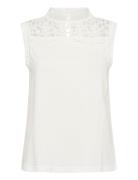 Cream Crlivy Sleeveless T-Shirt Vit