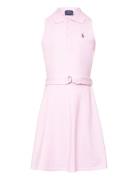 Ralph Lauren Kids Belted Knit Oxford Polo Dress Rosa