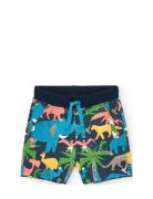 Boboli Fleece Bermuda Shorts Printed Marinblå