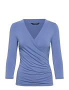 Lauren Ralph Lauren Rayon Spandex Jrsy-3\4-Knt Blå