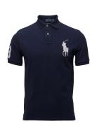 Polo Ralph Lauren Custom Slim Fit Big Pony Mesh Polo Shirt Blå
